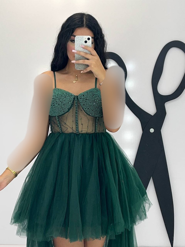 پیراهن دکلته جلو کوتاه پشت بلند