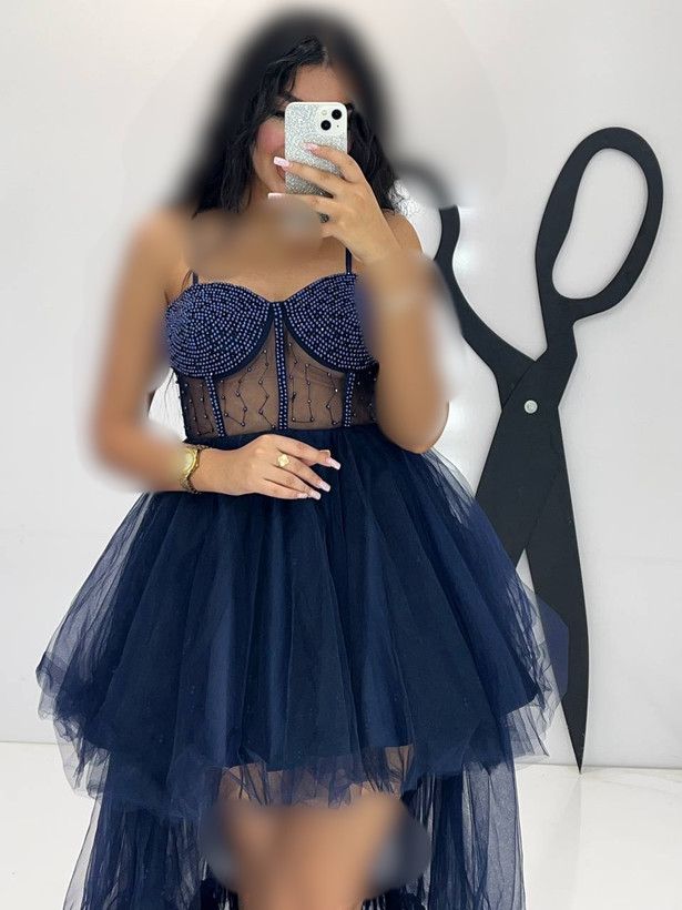 پیراهن دکلته جلو کوتاه پشت بلند