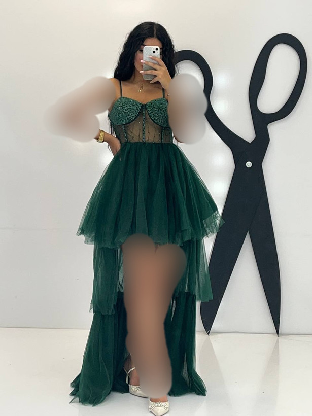 پیراهن دکلته جلو کوتاه پشت بلند