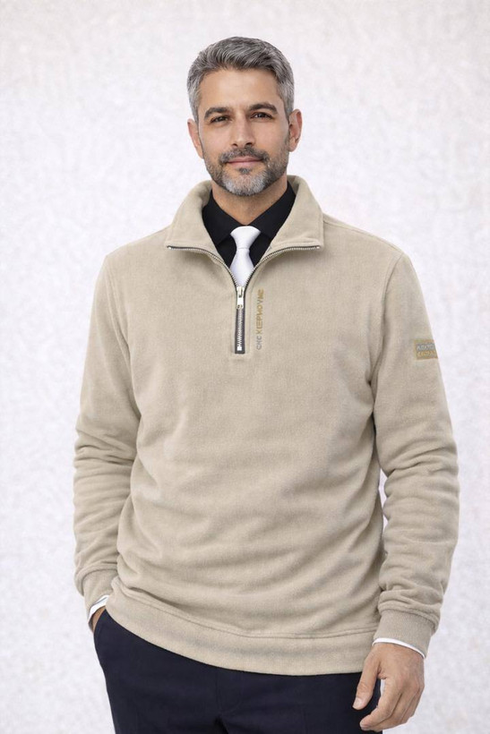 سویشرت نیم زیپ مردانه کرک دار چینی/گرم,شیک